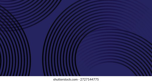 Abstract Navy Blue Background with Bold Black Concentric Circles