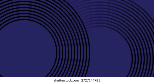 Abstract Navy Blue Background with Bold Black Concentric Circles