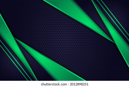 Abstract navy blue background combination with line green