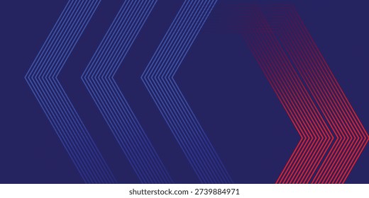 Abstract Navy Blue Background with Blue Geometric Parallel Circuit Lines