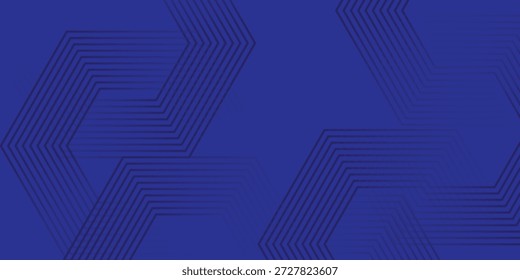 Fundo azul marinho abstrato com grades de hexágono lineares cinzentas