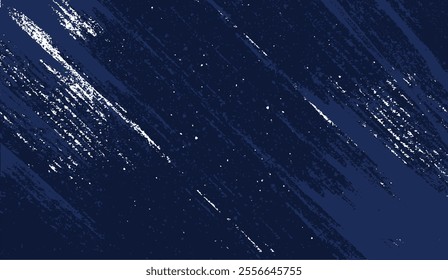 Abstract navy blue background with textured diagonal brush strokes and scattered white accents resembling starlight, offering a creative and modern feel