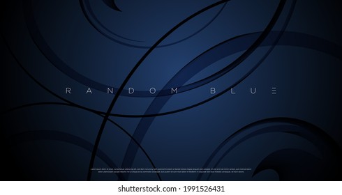 Abstract navy blue color marbling painting background. Vector EPS