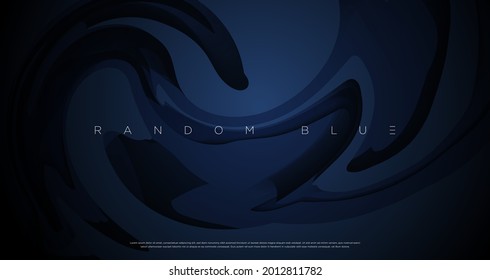 Abstract navy blue color marbling painting background. Vector EPS