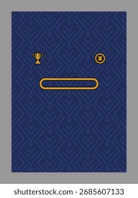 Abstract Navy Blue Composition with Decorative Elements