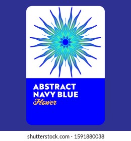 Abstract navy blue flower vector art