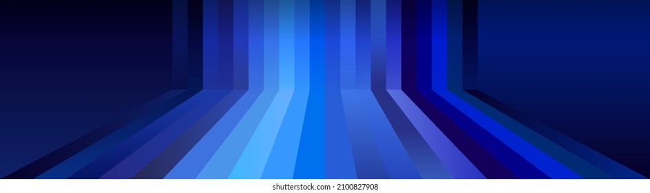 Abstract navy blue gradient background. Modern design. High technology wallpaper. Dynamic motion. Fluid bubbles, lines and geometric elements, futuristic banner.