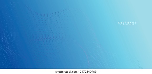 Abstract Navy Blue, Green Gradient Flowing Dot Waving Particle Geometric Technology Background. Sky Blue, Teal, Ocean Gradient Futuristic Dotted Wave Background For Science, cover, website, header