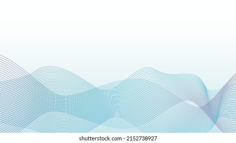 Abstract Navy blue line curve, vector illustration on Light blue gradient background.
