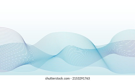 Abstract Navy blue line curve, vector illustration on Light blue gradient background.