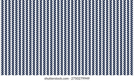 Abstract navy blue repeating pattern featuring vertical interlocking weave shapes on plain light grey background
