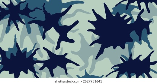 abstract navy blue sea army ocean field stripes camouflage pattern military background suitable for print cloth
