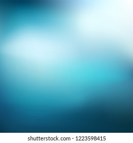 Abstract navy blue, teal, white background. Blurred winter xmas backdrop with place for text. Vector illustration for your graphic design, banner, poster.