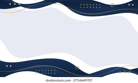 Abstract navy blue and white wave background with geometric shapes, modern luxury wallpaper, suitable for templates, sale banners, business ads, events, websites, and pages