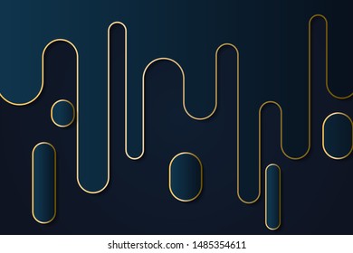 Abstract navy mustard Rounded Lines Halftone Transition. Vector Background Illustration
