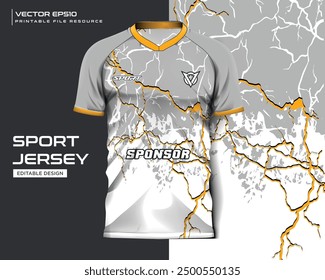 abstract navy and yellow grunge t shirt mockup sport jersey design for football soccer, racing, e sports, running design kit