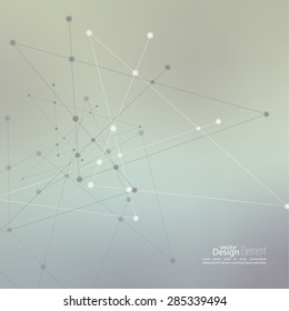 Abstract neat Blurred Background with Dots Array and Lines.