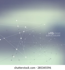 Abstract neat Blurred Background with Dots Array and Lines. 