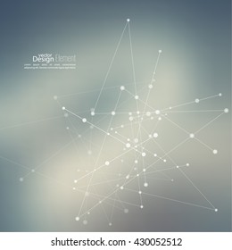 Abstract neat Blurred Background with Dots Array and Lines. Connection Structure.