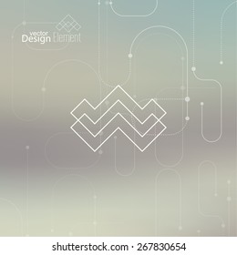 Abstract neat  Blurred Background. Hipster Geometric shape, line and dot. 