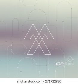 Abstract neat  Blurred Background. Hipster Geometric shape, line and dot. 