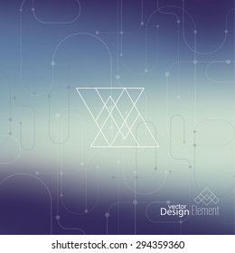 Abstract neat Blurred Background. Hipster Geometric shape, line and dot. 