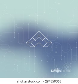 Abstract neat Blurred Background. Hipster Geometric shape, line and dot. 