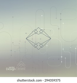 Abstract neat Blurred Background. Hipster Geometric shape, line and dot. 
