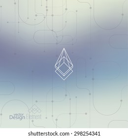 Abstract neat Blurred Background. Hipster Geometric shape, line and dot. 