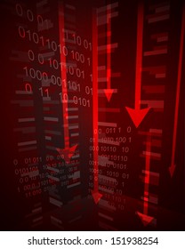 abstract negative business graph results vector illustration
