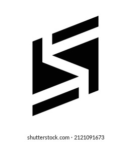ABSTRACT NEGATIVE SPACE LETTER S GEOMETRIC DESIGN
