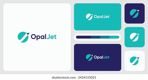 Resumen de espacio negativo O J letras iniciales diseño de logotipo vectorial.