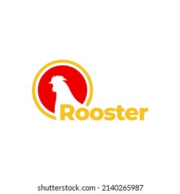 abstract negative space rooster logo design, vector graphic symbol icon illustration creative idea