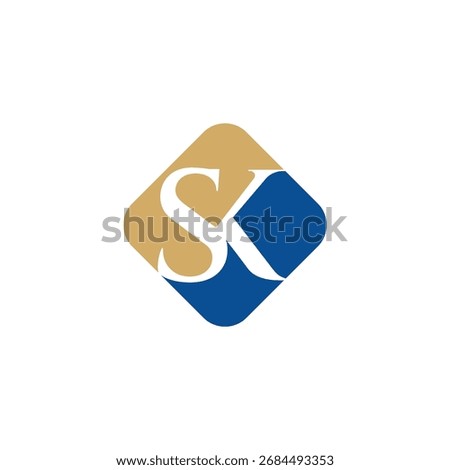 Abstract Negative Space S and K Letter Logo Design