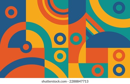 Abstract Neo Geo Bauhaus Geometrical Pattern, 50s-70s background