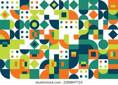 Abstract Neo Geo Bauhaus Geometrical Pattern, 50s-70s background