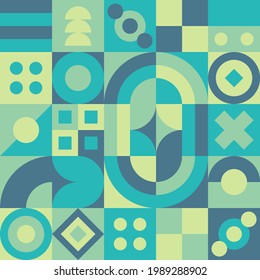 Abstract Neo Geo Design Pattern with Unique Geomtric Shapes. Good for Curtains, Bed Sheet, Pillow Case,  Handkerchief Design, etc