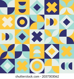 Abstract Neo Geometric Pattern with Unique Geometry Shapes. Good for Presentation Element Template, Brochure Flyers, Printing. Seamless Background. Vivid Bright Color