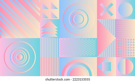 Abstract neo geometry background. Vector. geometric figures. Circles, squares, triangles. Vintage colors.	
