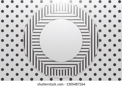 Abstract Neo Memphis Background. Modern design shapes cover. Black and white color. Vector Illustration