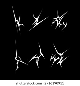 Abstrato neotípica formas vetoriais conjunto com formas orgânicas afiadas inspiradas por sigil oculto e estilo de design de tatuagem moderno