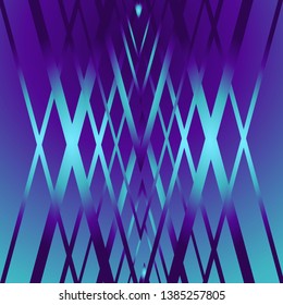 Abstract neon 80s style backdrop decoration, creative vector background for web and print in blue and violet colors. 