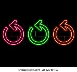 Abstract neon arrow icon animation background. Right arrow globe neon icon. Up right neon arrow. neon arrow sign..pink.