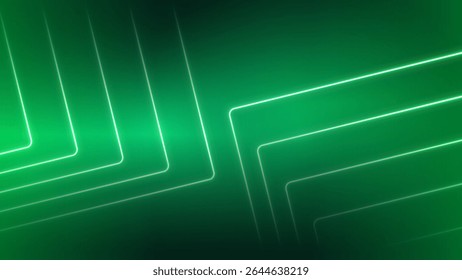 Abstract neon arrow light glow background. Futuristic cyber laser line motion banner. Futuristic template for banner, presentations, flyers, posters. Vector EPS10.