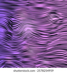 Abstract neon background. Bright wavy background. Synthwave sci-fi backdrop. Easy to edit template for your design. Vector illustration