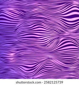 Abstract neon background. Bright wavy background. Synthwave sci-fi backdrop. Easy to edit template for your design. Vector illustration