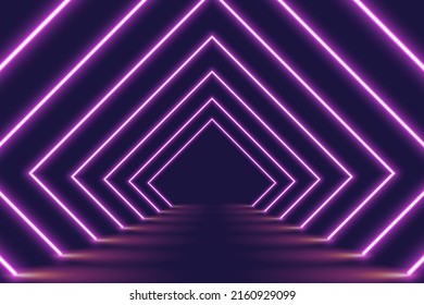 Abstract neon background with colorful beams of lights illustration.