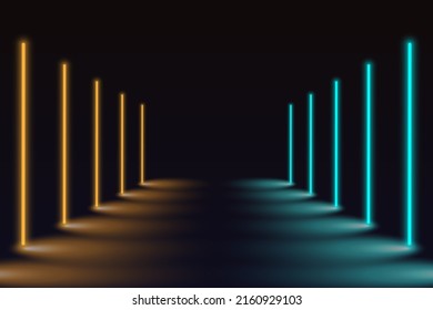 Abstract neon background with colorful beams of lights illustration.