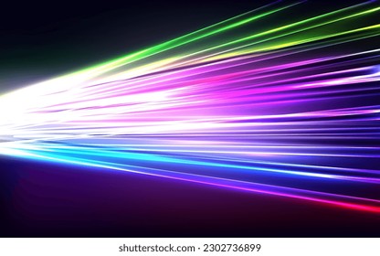 abstract neon background with colorful laser rays.