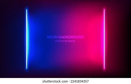 Abstract neon background. Lights line, luminous rays, neon magic sword. Motion shine blue and pink.